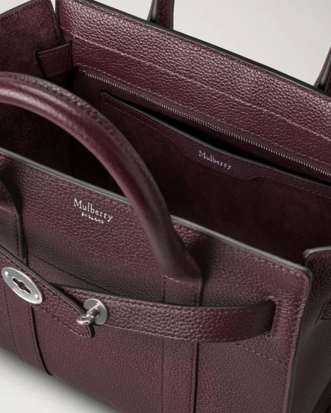 Mini Zipped Bayswater Black Cherry Small Classic Grain