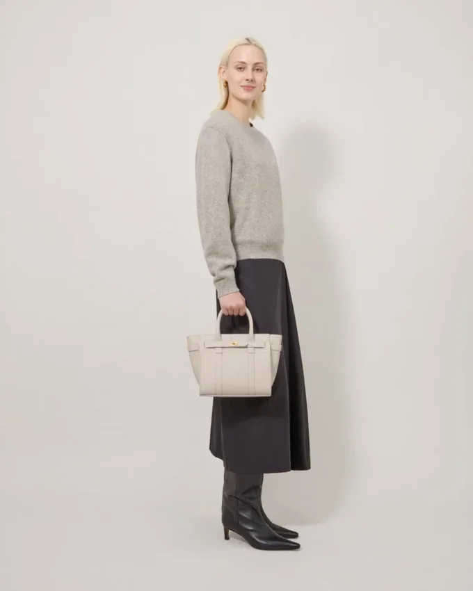 Mini Zipped Bayswater Chalk Small Classic Grain