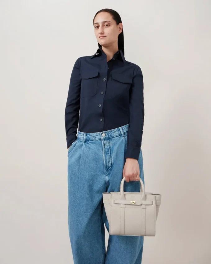 Mini Zipped Bayswater Chalk Small Classic Grain