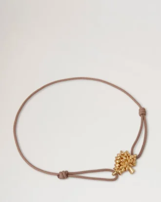 Mulberry-armband i teak, sterlingsilver och snöre