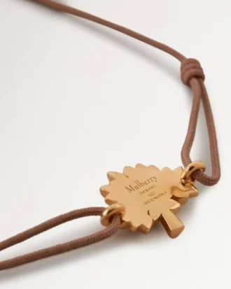 Mulberry-armband i teak, sterlingsilver och snöre