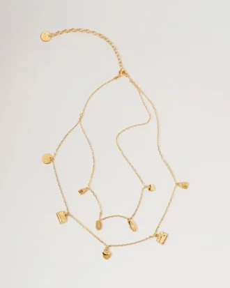 Mulberry charmhalsband i guldpläterad mässing för kvinnor Mulberry charmhalsband i guldpläterad mässing för kvinnor