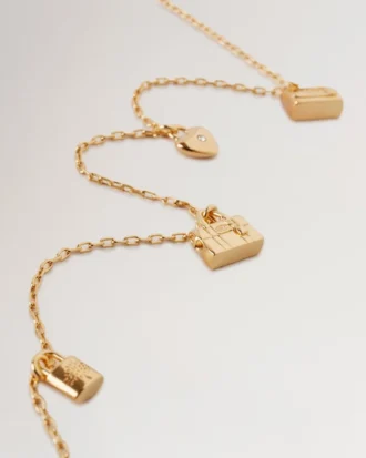 Mulberry charmhalsband i guldpläterad mässing för kvinnor Mulberry charmhalsband i guldpläterad mässing för kvinnor