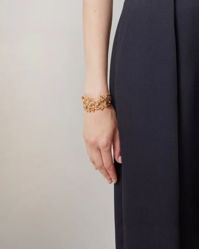 Mulberry Leaf armband i guld, blandade material