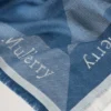 Mulberry-logotyp, fyrkantig, denimblå, blandmaterial, herr Mulberry-logotyp, fyrkantig, denimblå, blandmaterial, herr