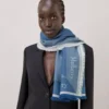 Mulberry-logotyp, fyrkantig, denimblå, blandmaterial, herr Mulberry-logotyp, fyrkantig, denimblå, blandmaterial, herr
