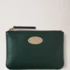 Mulberry-plakett, liten myntpåse med dragkedja, Mulberry Green, liten, klassiskt kornmönster Mulberry-plakett, liten myntpåse med dragkedja, Mulberry Green, liten, klassiskt kornmönster