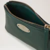Mulberry-plakett, liten myntpåse med dragkedja, Mulberry Green, liten, klassiskt kornmönster Mulberry-plakett, liten myntpåse med dragkedja, Mulberry Green, liten, klassiskt kornmönster
