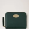 Mulberry-plakett, liten plånbok med dragkedja runt om, Mulberry Green, liten, klassisk struktur Mulberry-plakett, liten plånbok med dragkedja runt om, Mulberry Green, liten, klassisk struktur