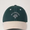 Mulberry Tree-baseballkeps – färgblock i Mulberry Green och ecru bomull