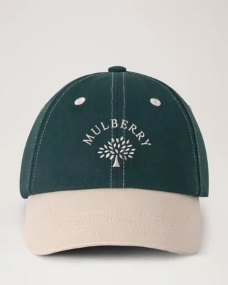 Mulberry Tree-baseballkeps – färgblock i Mulberry Green och ecru bomull Mulberry Tree-baseballkeps – färgblock i Mulberry Green och ecru bomull