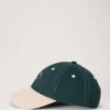 Mulberry Tree-baseballkeps – färgblock i Mulberry Green och ecru bomull