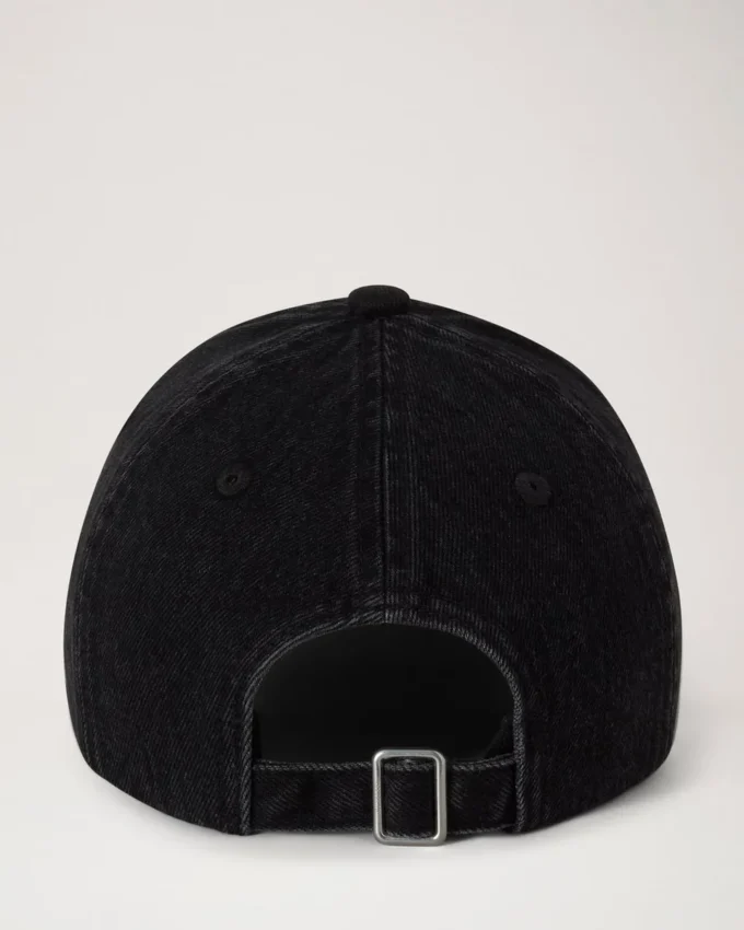 Mulberry Tree-baseballkeps – tvättad svart denim i bomull