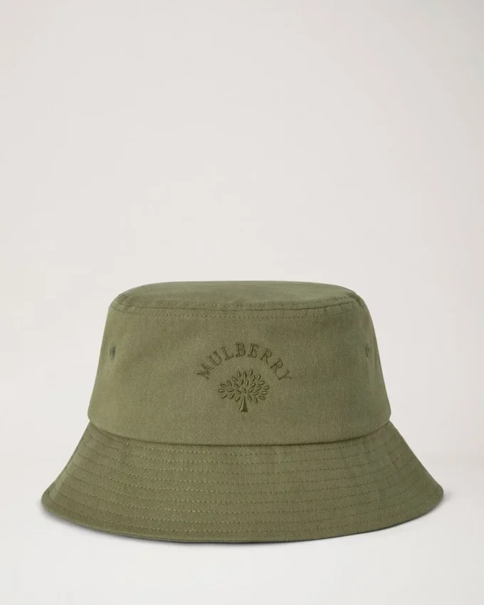 Mulberry Tree Bucket Hat Khaki Bomull Damer