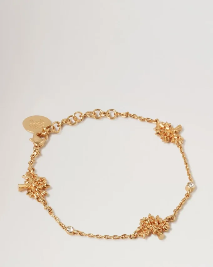 Mulberry Tree Charm-armband i guldpläterad mässing för kvinnor