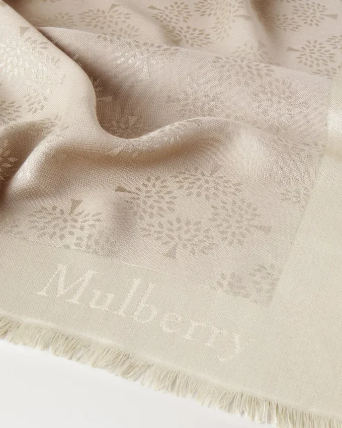 Mulberry Tree Square Cashmere Taupe Bomulls- och sidenblandning