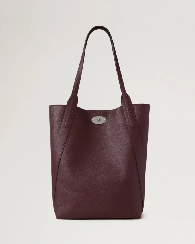 North South Bayswater Tote Black Cherry Heavy Grain