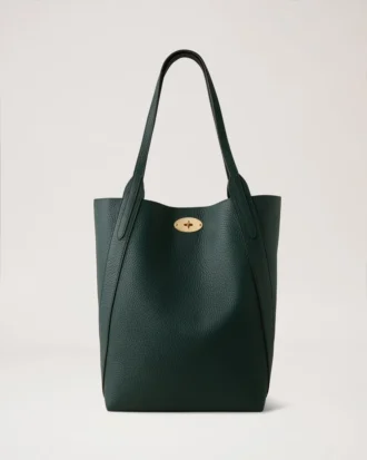 North South Bayswater Tote Mulberry Green Heavy Grain