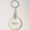 Nyckelring i läder med mullbärsträd, Mulberry Green och äggskalsvitt högblankt läder