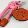Nyckelring i rep, rosa och korallorange, blandat material