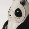 Nyckelring med fodral – Panda svart & äggskal, liten, klassisk kornstruktur Nyckelring med fodral – Panda svart & äggskal, liten, klassisk kornstruktur
