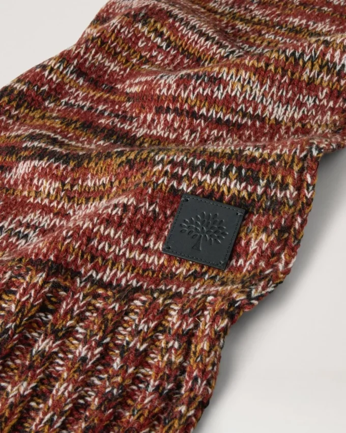 Ombre-scarf i rostfärgat lammull för damer