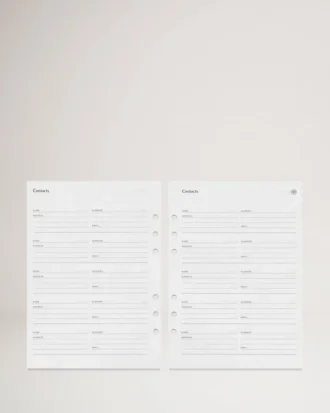 Planeringsbok Kontaktsidor Vitt papper Män Planeringsbok Kontaktsidor Vitt papper Män