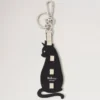Pusselnyckelring – Katt Svart Silky Calf & liten klassisk kornad Pusselnyckelring – Katt Svart Silky Calf & liten klassisk kornad