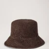 Raffia-buckethat med Mulberry-detaljer i ebenholts 100 % pappersraffia Raffia-buckethat med Mulberry-detaljer i ebenholts 100 % pappersraffia
