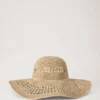 Raffiahatt med bred brätte, beige, 100 % pappersraffia, sommarutgåva
