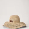 Raffiahatt med bred brätte, beige, 100 % pappersraffia, sommarutgåva