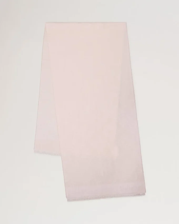 Rektangulär scarf med Mulberry-träd i blommande rosa bomulls- och sidenblandning Rektangulär scarf med Mulberry-träd i blommande rosa bomulls- och sidenblandning
