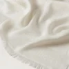 Rektangulär scarf med Mulberry-träd i krämfärgad bomulls- och silkesblandning