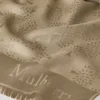 Rektangulär scarf med Mulberry-träd i linnegrön bomulls- och sidenblandning Rektangulär scarf med Mulberry-träd i linnegrön bomulls- och sidenblandning