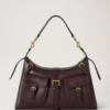 Roxanne axelväska Oxblood högblankt läder