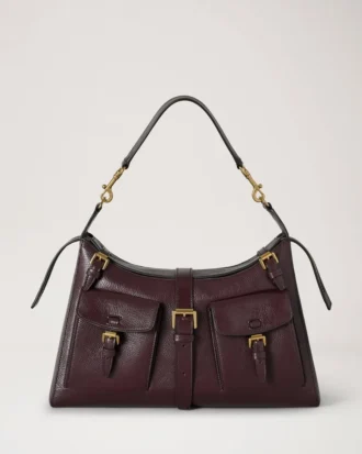 Roxanne axelväska Oxblood högblankt läder