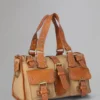 Roxanne Begagnad Beige & Tan Canvas & Läder