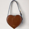 Roxanne Mini Heart Bag Ek & Pigmentblått Slät Glansigt Läder Roxanne Mini Heart Bag Ek & Pigmentblått Slät Glansigt Läder