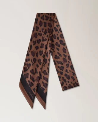 Smal halsduk – Leopard Ebony återvunnen polyester Smal halsduk – Leopard Ebony återvunnen polyester