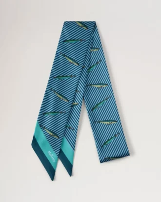 Smal scarf – Fishing Lure Marina Blue Återvunnen polyester