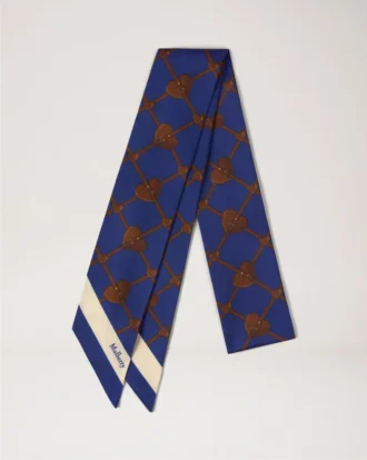 Smal scarf – hjärtfickor Pigmentblå återvunnen polyester