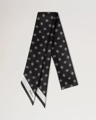 Smal scarf – Mulberry Tree Black Återvunnen polyester Smal scarf – Mulberry Tree Black Återvunnen polyester