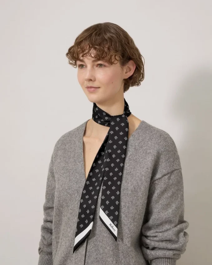 Smal scarf – Mulberry Tree Black Återvunnen polyester