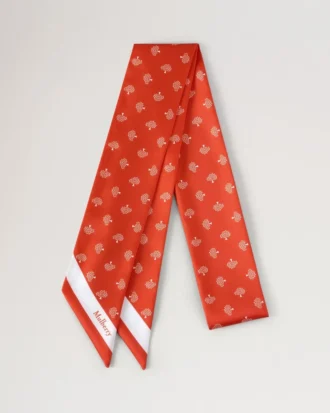Smal scarf – Mulberry Tree Coral Orange återvunnen polyester