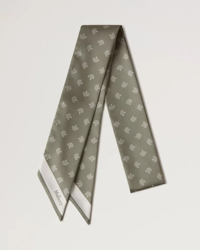 Smal scarf – Mulberry Tree Linen Green återvunnen polyester Smal scarf – Mulberry Tree Linen Green återvunnen polyester