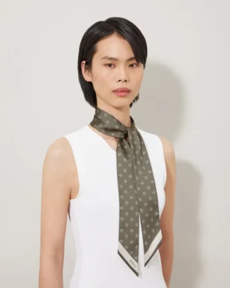 Smal scarf – Mulberry Tree Linen Green återvunnen polyester