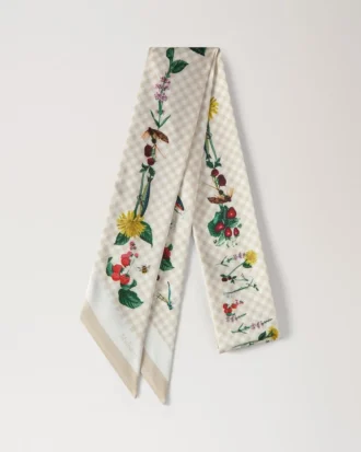Smal scarf – Riverside Floral Eggshell återvunnen polyester