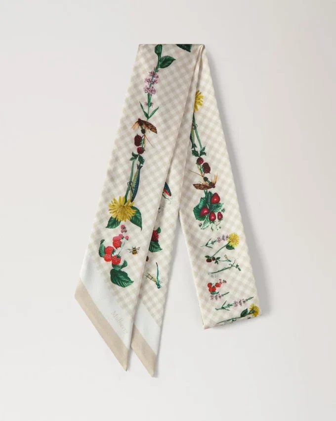 Smal scarf – Riverside Floral Eggshell återvunnen polyester