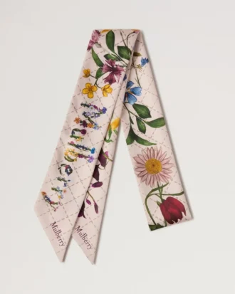 Smal scarf – vildblommig rosa återvunnen polyester