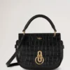 Small Amberley Satchel Top Handle Black Shiny Small Croc Small Amberley Satchel Top Handle Black Shiny Small Croc